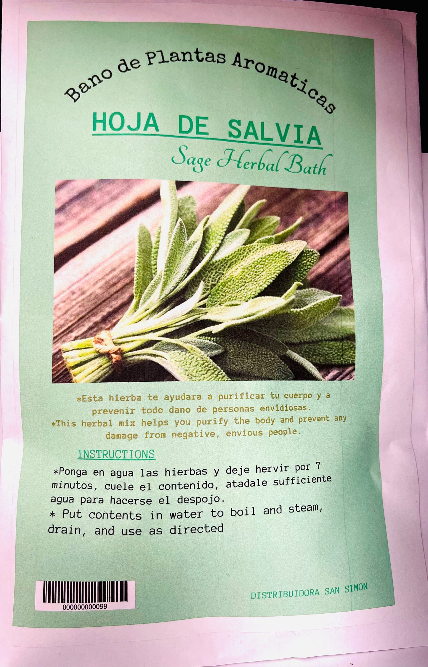 Baño De Hierba Seca Hoja De Salvia