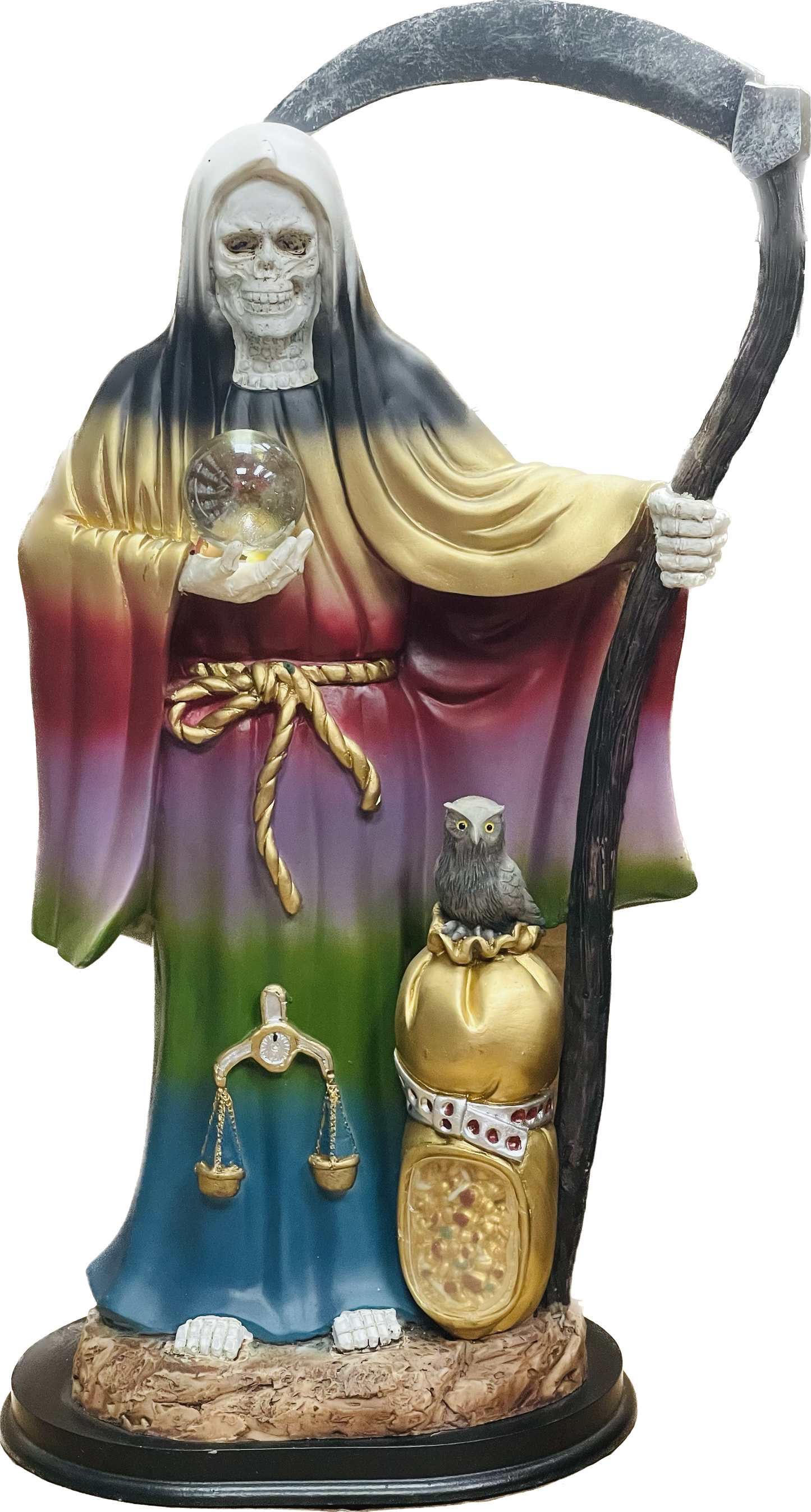 Estatua Santa Muerte 7 Colores 16 Inches